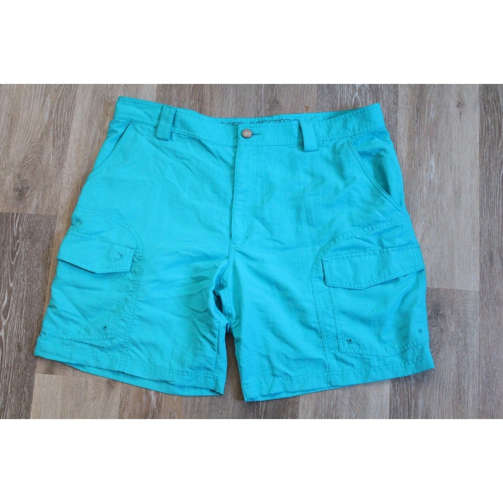 Reel Legends Cargo Shorts Teal Green Rip Stop Bone Fishing Hiking‎ Camping SZ 40
